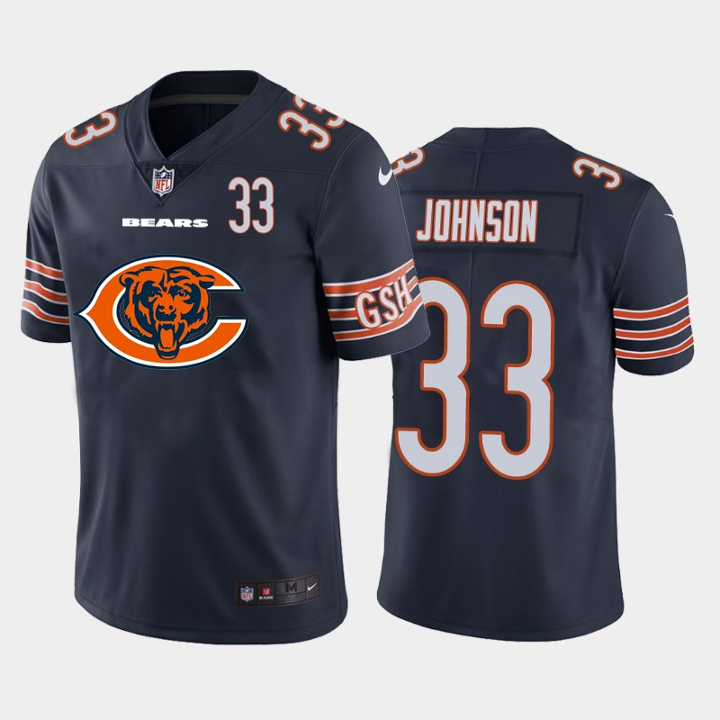 Nike Bears 33 Jaylon Johnson Navy Team Big Logo Number Vapor Untouchable Limited Jersey