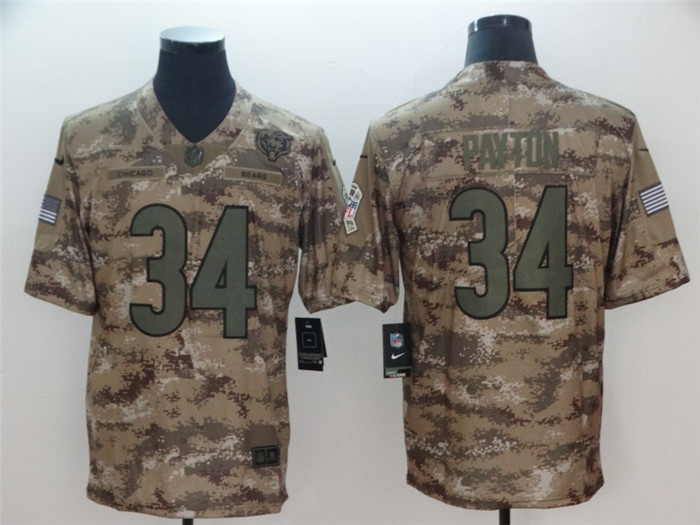  Bears 34 Walter Payton Camo Salute To Service Limited Jersey