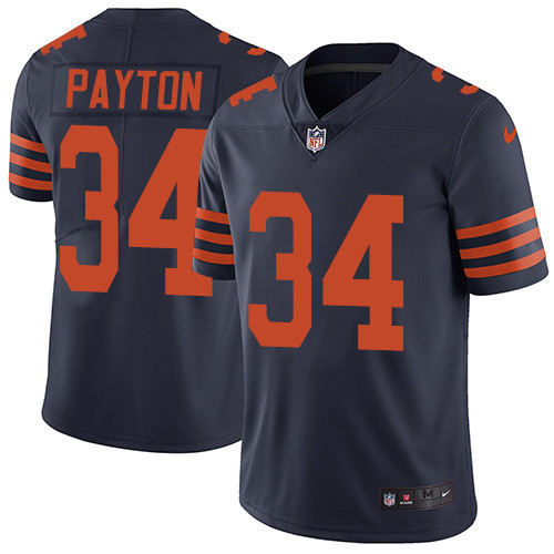  Bears 34 Walter Payton Navy Throwback Vapor Untouchable Player Limited Jersey