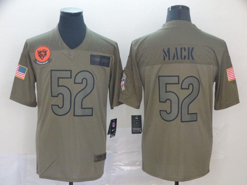 Nike Bears 52 Khalil Mack 2019 Olive Salute To Service Limited Jersey