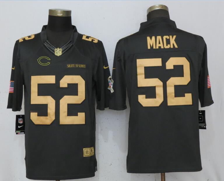  Bears 52 Khalil Mack Anthracite Gold Salute To Service Limited Jersey
