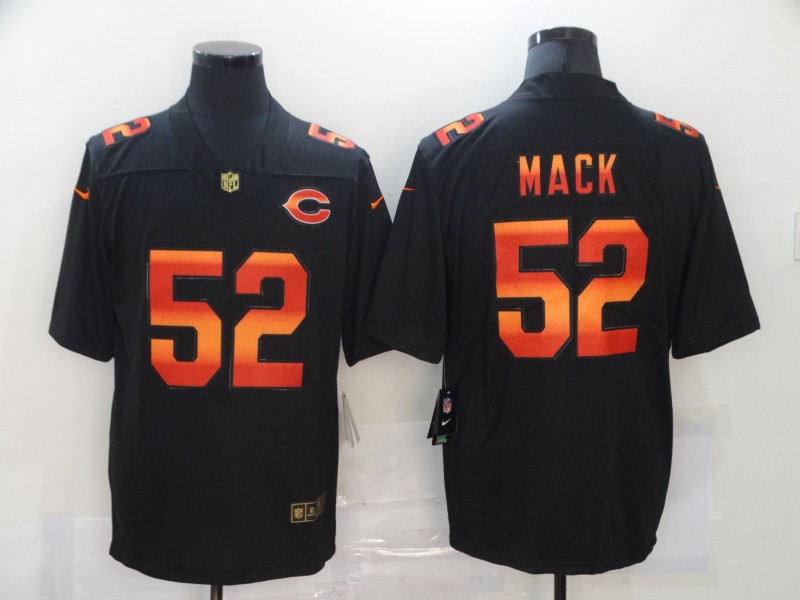 Nike Bears 52 Khalil Mack Black Colorful Fashion Limited Jersey