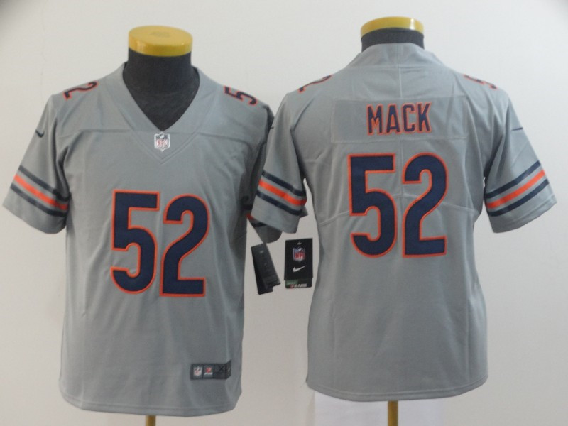 Nike Bears 52 Khalil Mack Gray Youth Inverted Legend Limited Jersey
