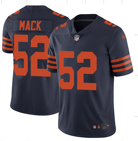  Bears 52 Khalil Mack Navy Throwback Vapor Untouchable Limited Jersey