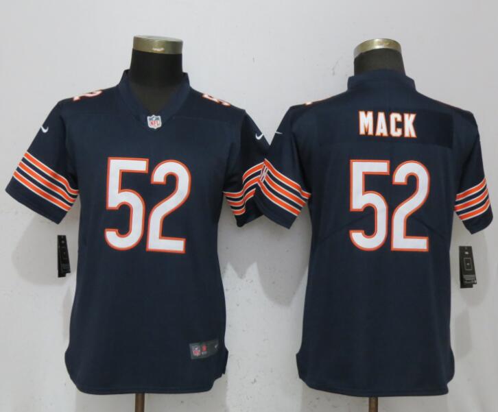  Bears 52 Khalil Mack Navy Women Vapor Untouchable Limited Jersey