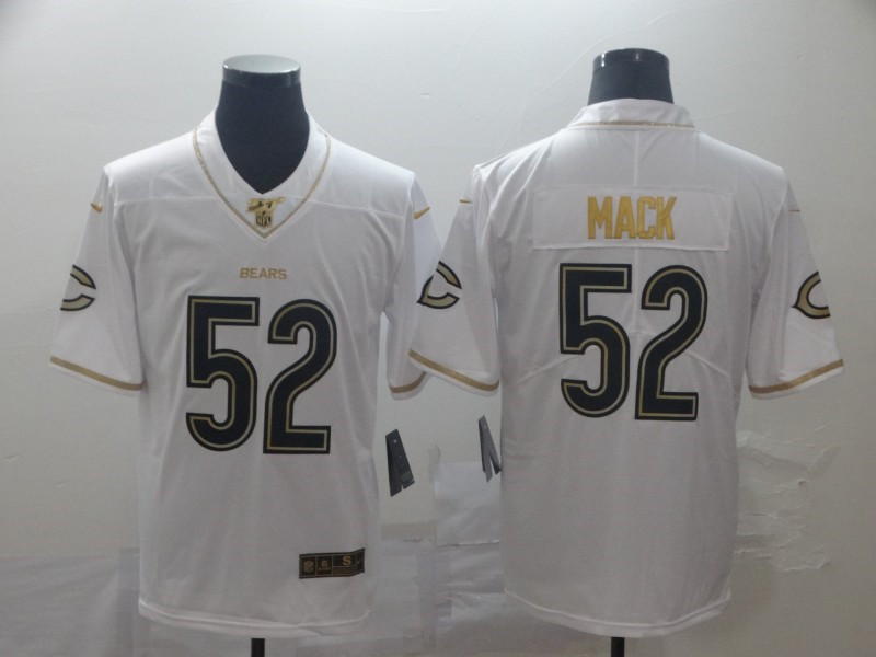 Nike Bears 52 Khalil Mack White Gold Vapor Untouchable Limited Jersey