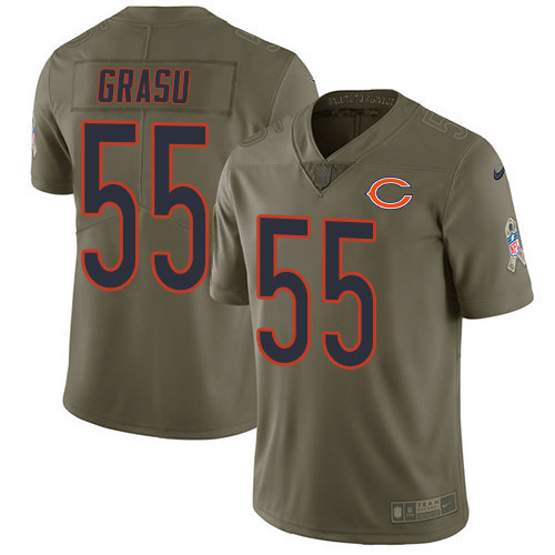  Bears 55 Hroniss Grasu Olive Salute To Service Limited Jersey