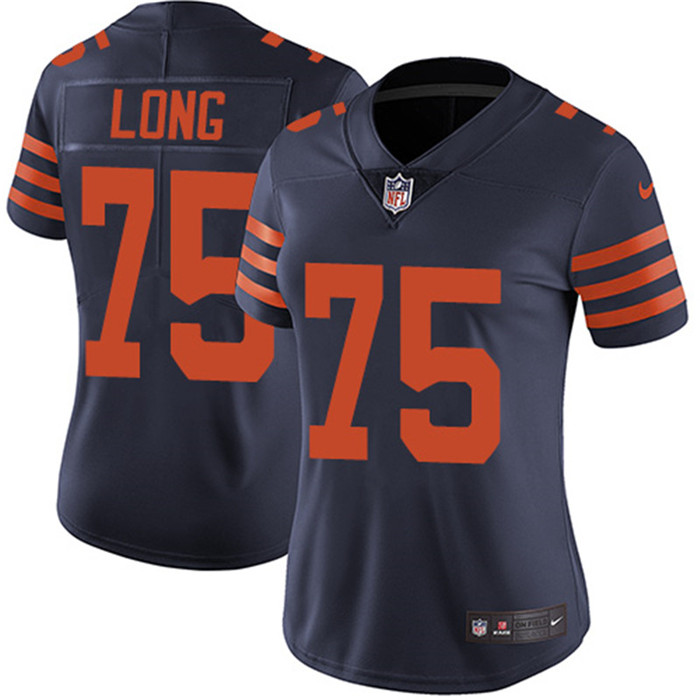  Bears 75 Kyle Long Navy Throwback Women Vapor Untouchable Limited Jersey