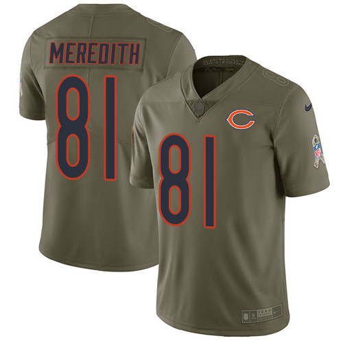  Bears 81 Cameron Meredith Olive Salute To Service Limited Jersey
