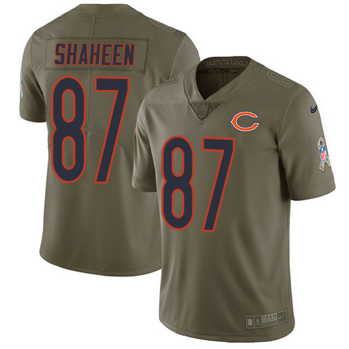  Bears 87 Adam Shaheen Olive Salute To Service Limited Jersey