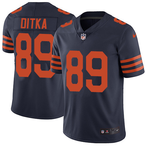  Bears 89 Mike Ditka Navy Throwback Vapor Untouchable Player Limited Jersey