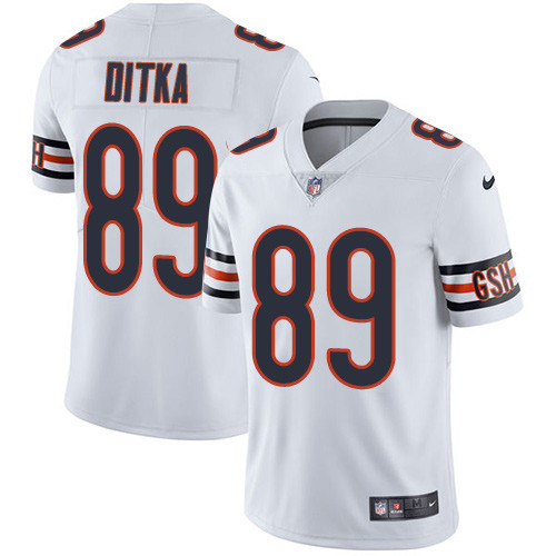  Bears 89 Mike Ditka White Vapor Untouchable Player Limited Jersey