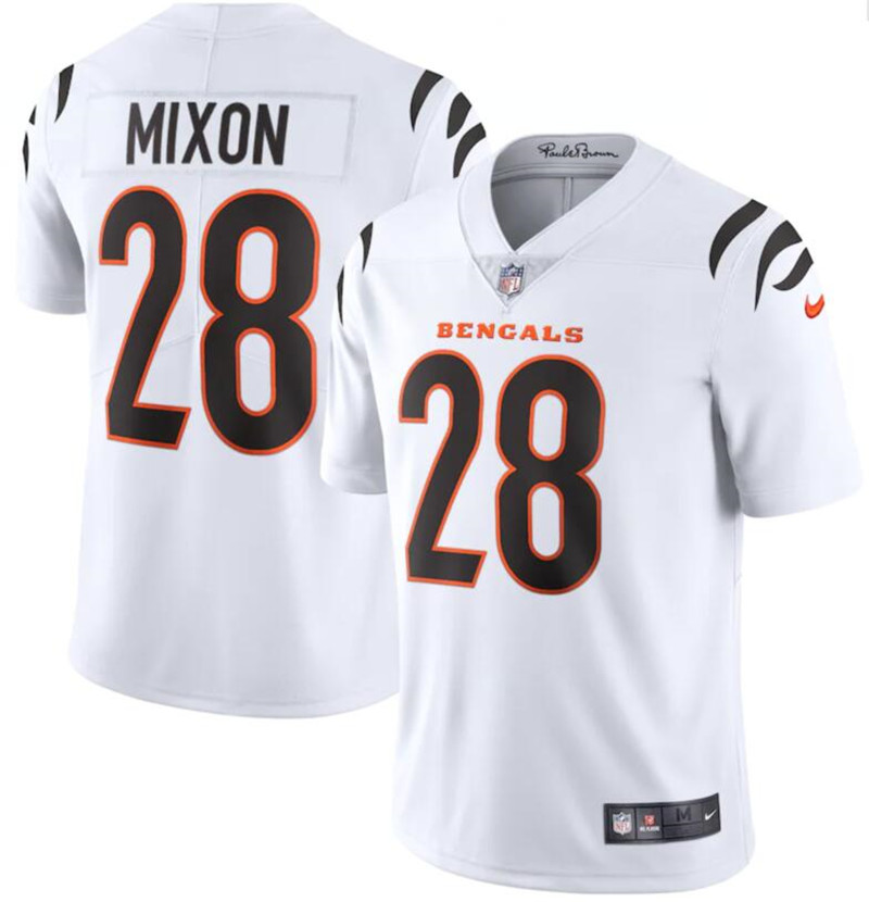 Nike Bengals 28 Joe Mixon White Vapor Limited Jersey