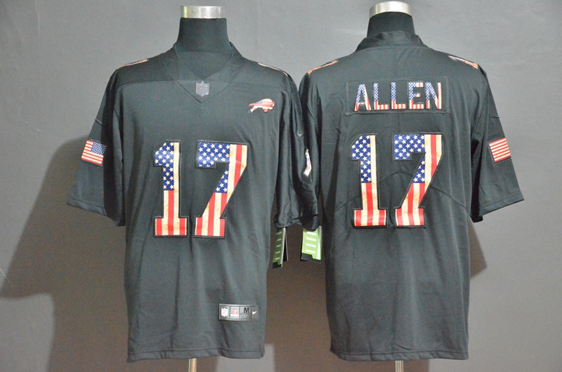 Nike Bills 17 Josh Allen 2019 Salute To Service USA Flag Fashion Limited Jersey