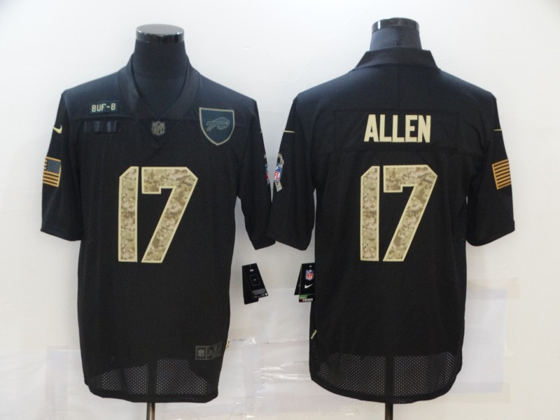 Nike Bills 17 Josh Allen Black Camo 2020 Salute To Service Limited Jersey
