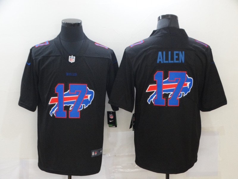 Nike Bills 17 Josh Allen Black Shadow Logo Limited Jersey