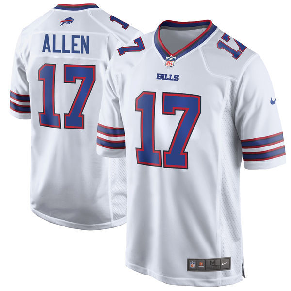 Bills 17 Josh Allen White 2018 NFL Draft Pick Elite Jersey