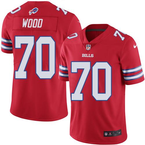  Bills 70 Eric Wood Red Men Stitched NFL Elite Rush Jersey