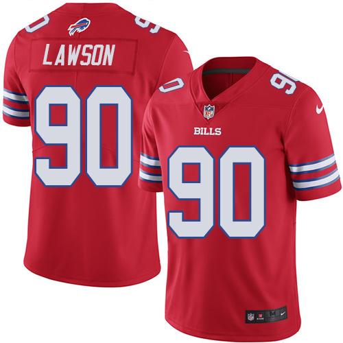  Bills 90 Shaq Lawson Red Youth Stitched NFL Limited Rush Jersey
