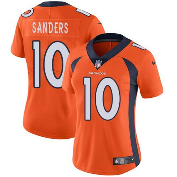  Broncos 10 Emmanuel Sanders Orange Women Vapor Untouchable Limited Jersey