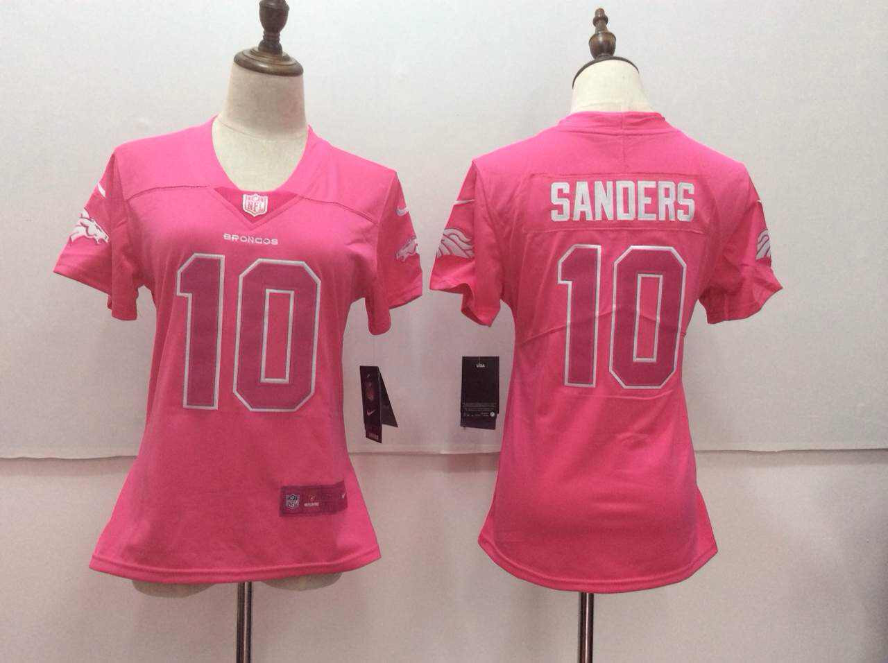  Broncos 10 Emmanuel Sanders Pink Women Vapor Untouchable Player Limited Jersey