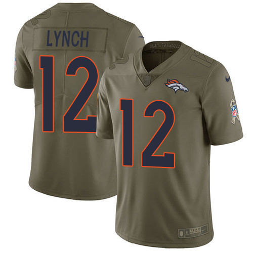  Broncos 12 Paxton Lynch Olive Salute To Service Limited Jersey