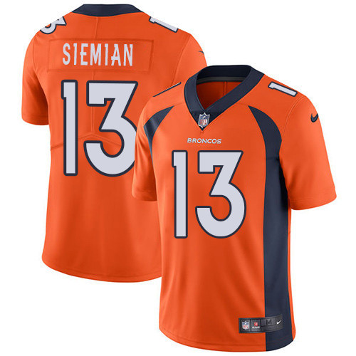  Broncos 13 Trevor Siemian Orange Vapor Untouchable Player Limited Jersey