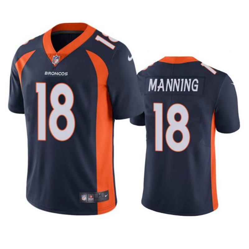 Nike Broncos 18 Peyton Manning Navy Vapor Untouchable Limited Jersey