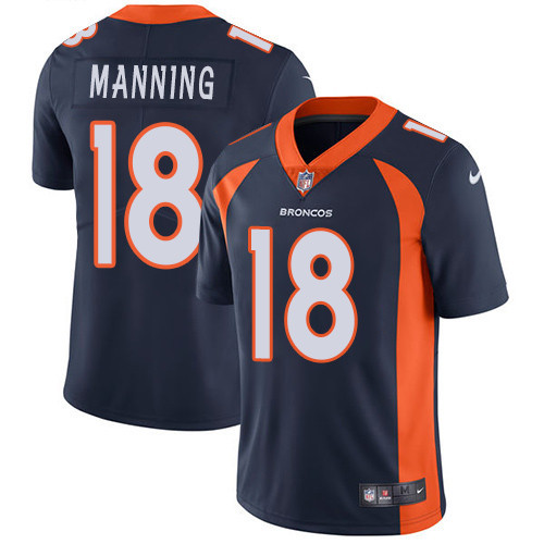  Broncos 18 Peyton Manning Navy Vapor Untouchable Player Limited Jersey