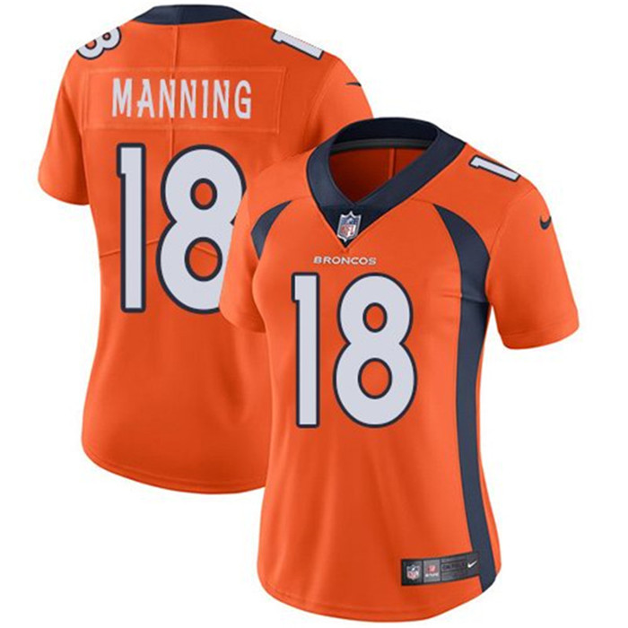  Broncos 18 Peyton Manning Orange Women Vapor Untouchable Limited Jersey