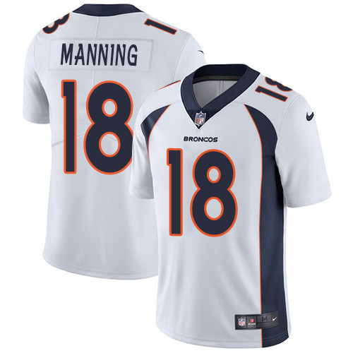  Broncos 18 Peyton Manning White Vapor Untouchable Player Limited Jersey