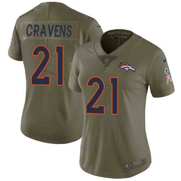  Broncos 21 Su'a Cravens Olive Women Salute To Service Limited Jersey