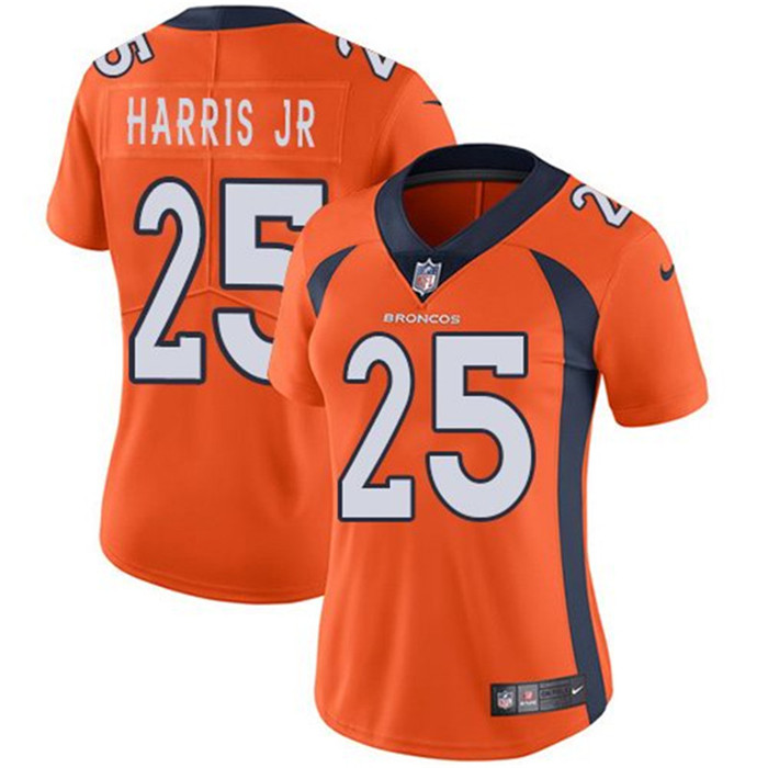  Broncos 25 Chris Harris Jr Orange Women Vapor Untouchable Limited Jersey