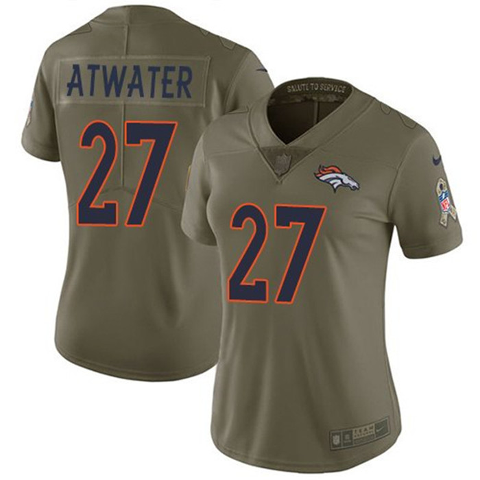  Broncos 27 Steve Atwater Olive Women Salute To Service Limited Jersey