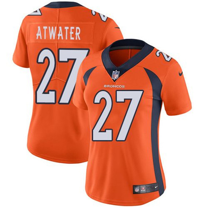  Broncos 27 Steve Atwater Orange Women Vapor Untouchable Limited Jersey