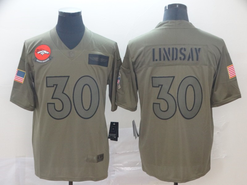 Nike Broncos 30 Phillip Lindsay 2019 Olive Salute To Service Limited Jersey