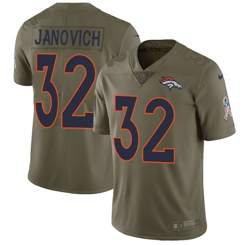  Broncos 32 Andy Janovich Olive Salute To Service Limited Jersey
