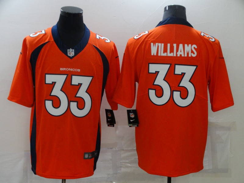 Nike Broncos 33 Javonte Williams Orange Vapor Untouchable Limited Jersey