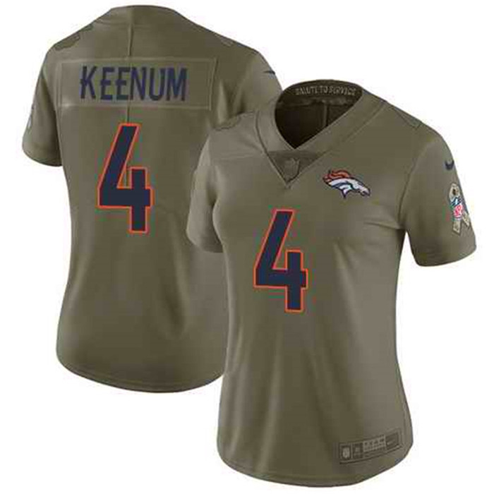  Broncos 4 Case Keenum Olive Women Salute To Service Limited Jersey
