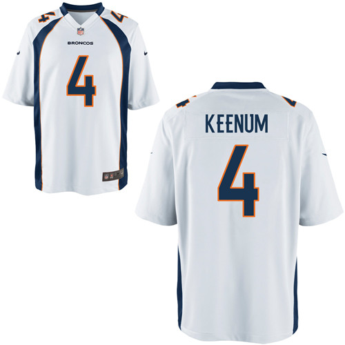  Broncos 4 Case Keenum White Elite Jersey