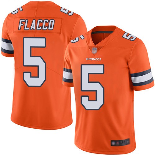 Nike Broncos 5 Joe Flacco Orange Color Rush Limited Jersey