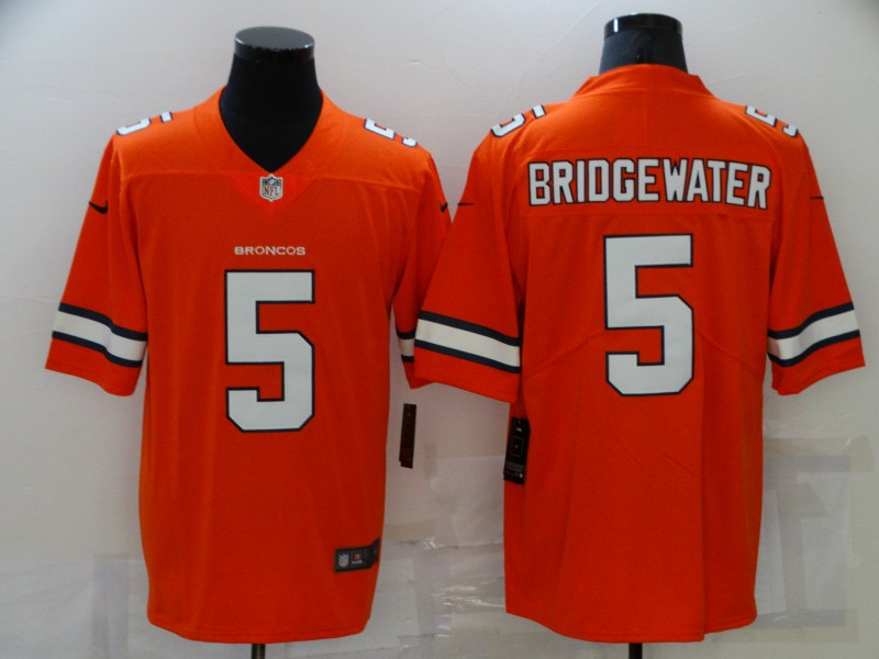 Nike Broncos 5 Teddy Bridgewater Orange Color Rush Limited Jersey