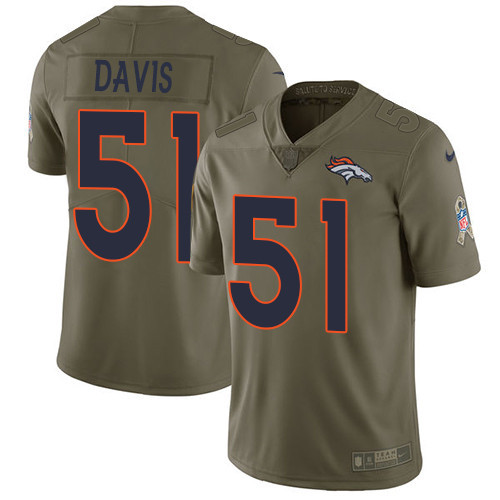  Broncos 51 Todd Davis Olive Salute To Service Limited Jersey