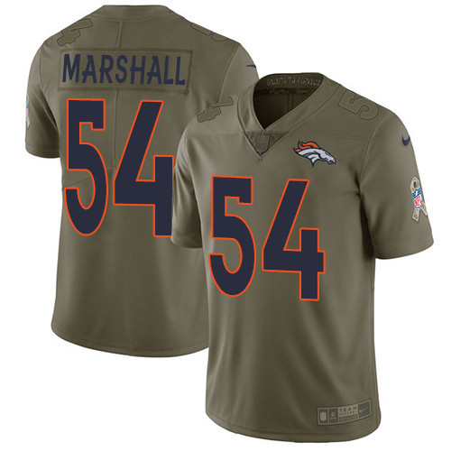  Broncos 54 Brandon Marshall Olive Salute To Service Limited Jersey