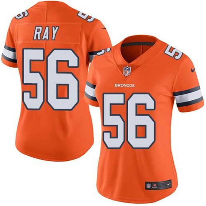  Broncos 56 Shane Ray Orange Women Color Rush Limited Jersey