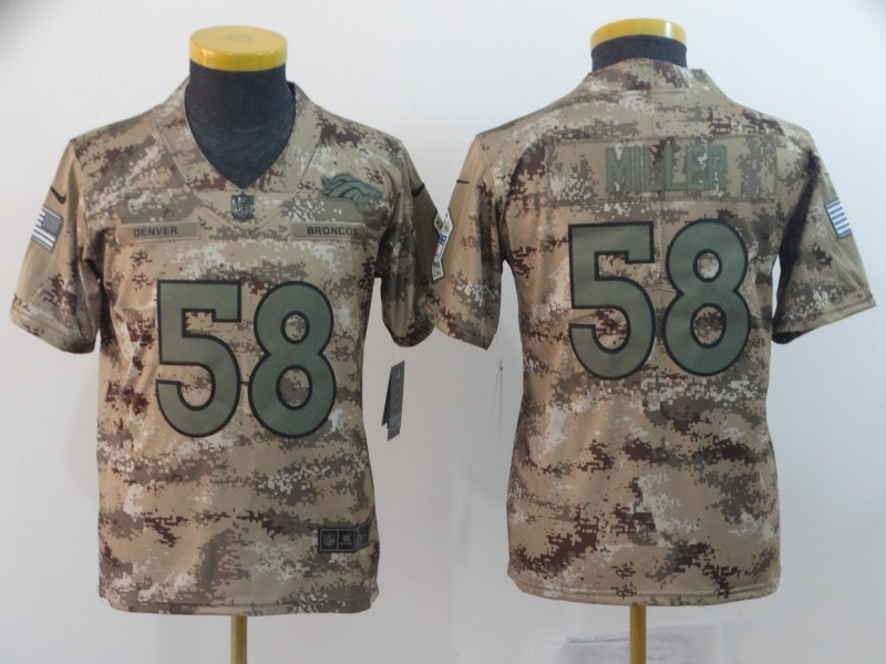  Broncos 58 Von Miller Camo Youth Salute To Service Limited Jersey