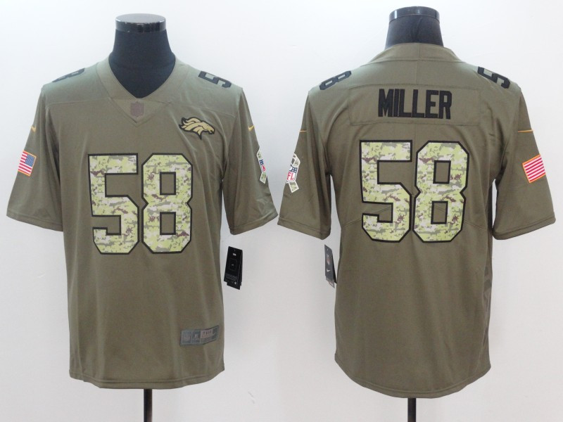  Broncos 58 Von Miller Olive Camo Salute To Service Limited Jersey