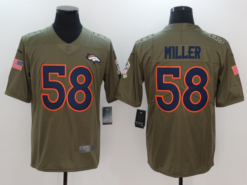  Broncos 58 Von Miller Olive Salute To Service Limited Jersey