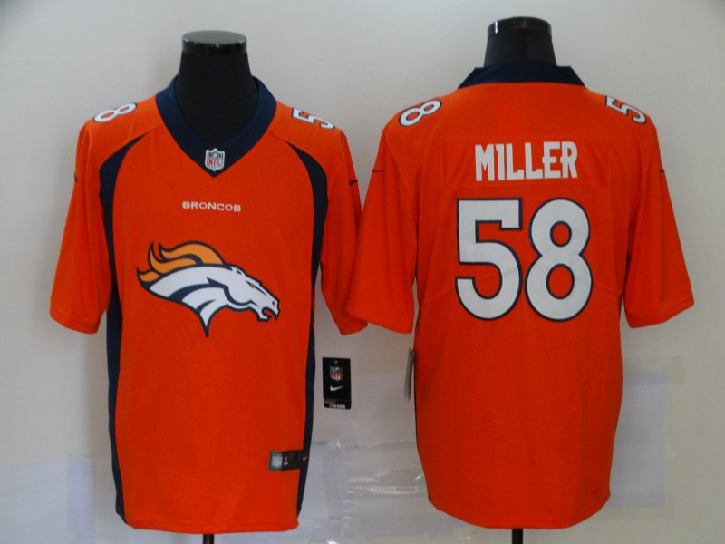 Nike Broncos 58 Von Miller Orange Team Big Logo Vapor Untouchable Limited Jersey