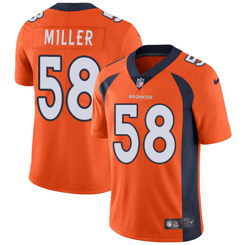 Broncos 58 Von Miller Orange Vapor Untouchable Player Limited Jersey